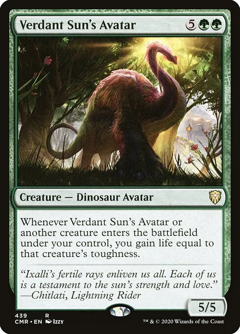 Verdant Sun's Avatar, carta Magic di tipo Creature — Dinosaur Avatar illustrata da Izzy