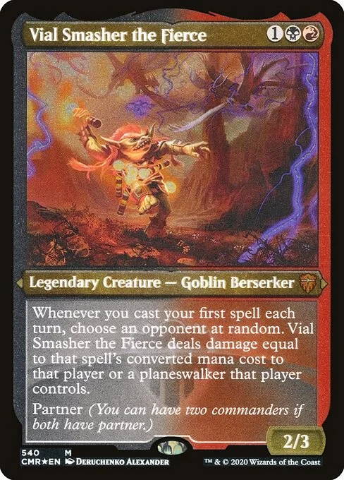 Vial Smasher the Fierce, carta Magic di tipo Legendary Creature — Goblin Berserker illustrata da Deruchenko Alexander
