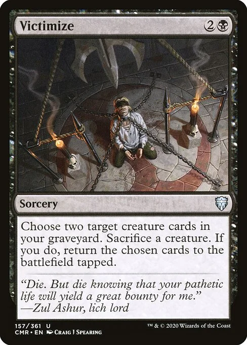 Victimize, carta Magic di tipo Sorcery illustrata da Craig J Spearing