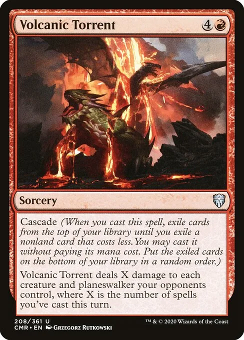 Volcanic Torrent, carta Magic di tipo Sorcery illustrata da Grzegorz Rutkowski