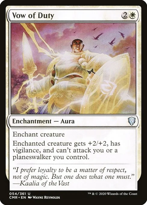 Vow of Duty, carta Magic di tipo Enchantment — Aura illustrata da Wayne Reynolds