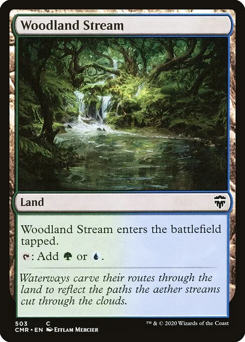 Woodland Stream, carta Magic di tipo Land illustrata da Enora Mercier