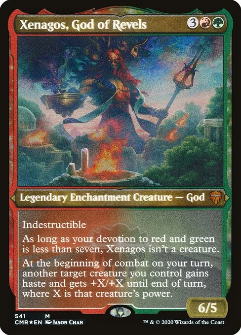 Xenagos, God of Revels, carta Magic di tipo Legendary Enchantment Creature — God illustrata da Jason Chan