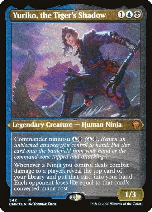 Yuriko, the Tiger's Shadow, carta Magic di tipo Legendary Creature — Human Ninja illustrata da Yongjae Choi