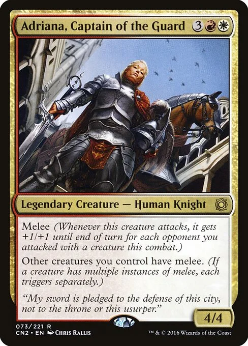 Adriana, Captain of the Guard, carta Magic di tipo Legendary Creature — Human Knight illustrata da Chris Rallis