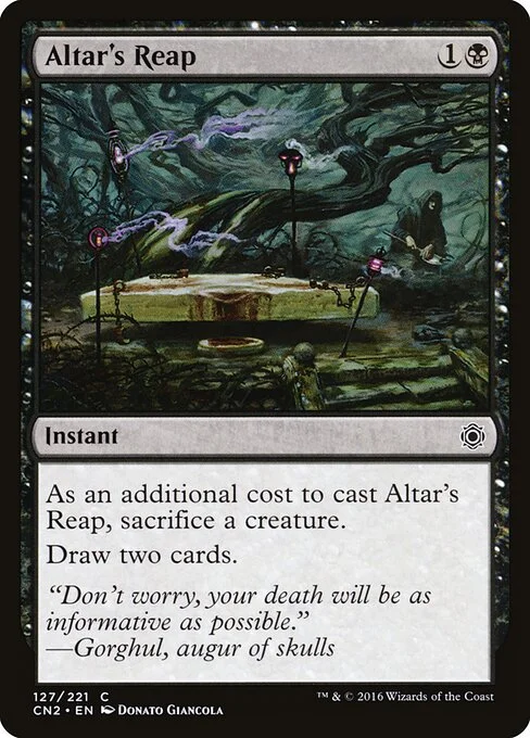 Altar's Reap, carta Magic di tipo Instant illustrata da Donato Giancola