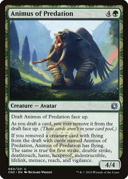 Animus of Predation, carta Magic di tipo Creature — Avatar illustrata da Richard Wright