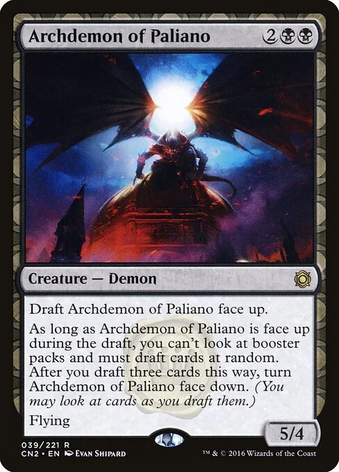 Archdemon of Paliano, carta Magic di tipo Creature — Demon illustrata da Evan Shipard