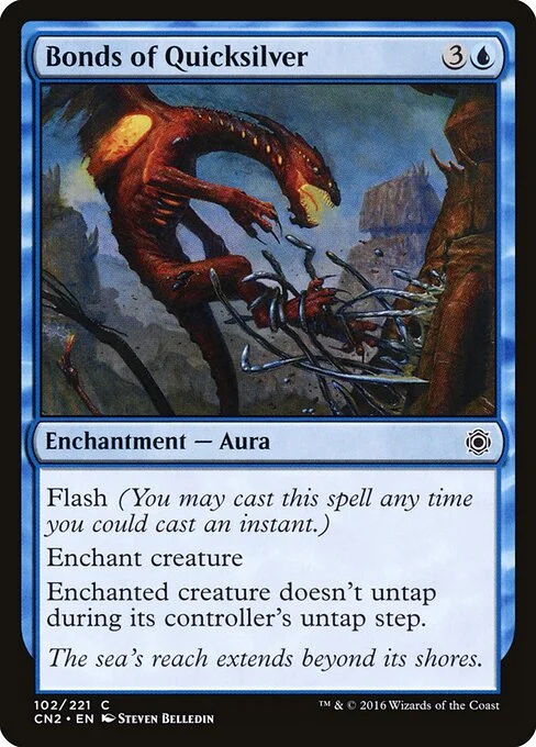Bonds of Quicksilver, carta Magic di tipo Enchantment — Aura illustrata da Steven Belledin