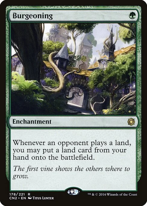 Burgeoning, carta Magic di tipo Enchantment illustrata da Titus Lunter