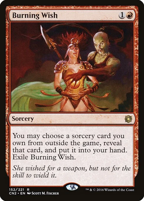 Burning Wish, carta Magic di tipo Sorcery illustrata da Scott M. Fischer