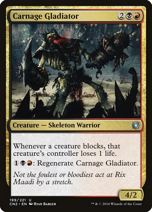Carnage Gladiator, carta Magic di tipo Creature — Skeleton Warrior illustrata da Ryan Barger