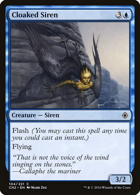 Cloaked Siren, carta Magic di tipo Creature — Siren illustrata da Mark Zug