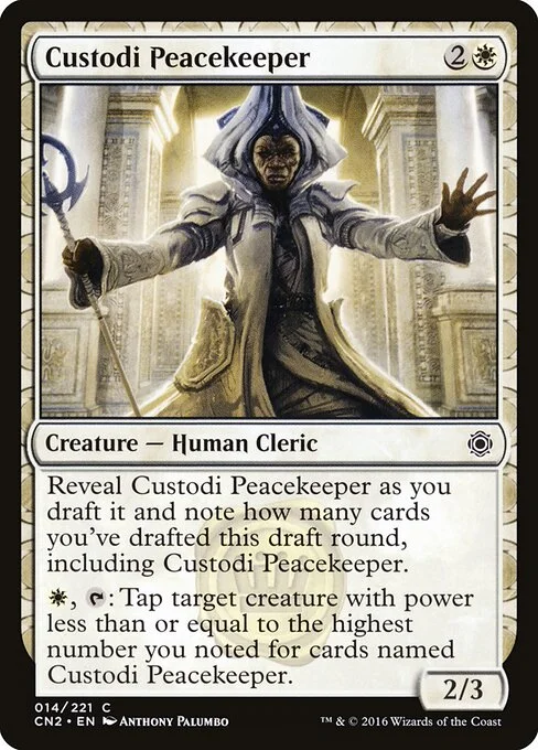 Custodi Peacekeeper, carta Magic di tipo Creature — Human Cleric illustrata da Anthony Palumbo