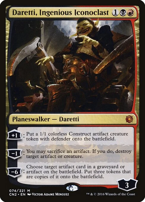 Daretti, Ingenious Iconoclast, carta Magic di tipo Legendary Planeswalker — Daretti illustrata da Victor Adame Minguez