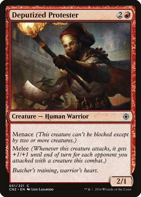 Deputized Protester, carta Magic di tipo Creature — Human Warrior illustrata da Lius Lasahido