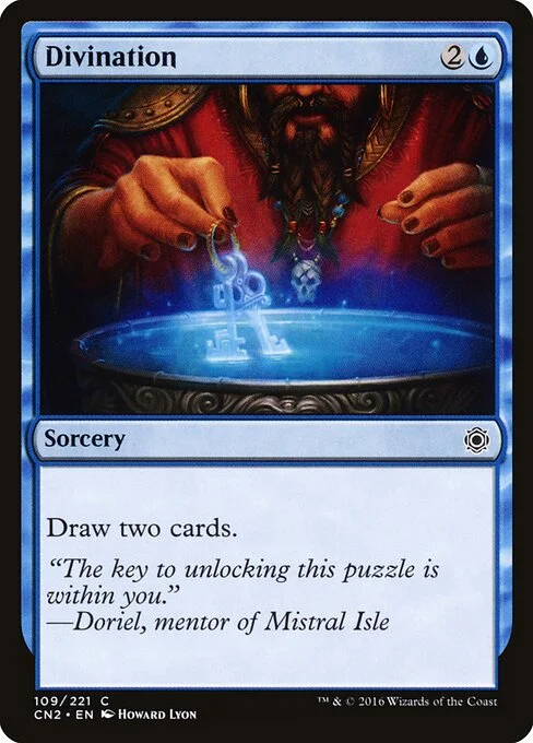 Divination, carta Magic di tipo Sorcery illustrata da Howard Lyon
