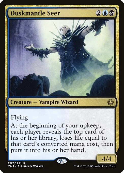 Duskmantle Seer, carta Magic di tipo Creature — Vampire Wizard illustrata da Kev Walker