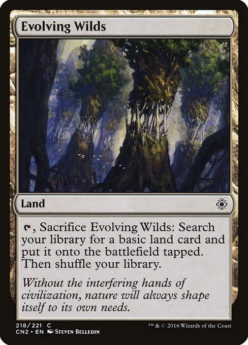 Evolving Wilds, carta Magic di tipo Land illustrata da Steven Belledin