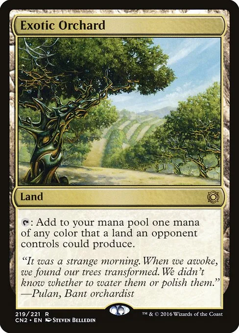Exotic Orchard, carta Magic di tipo Land illustrata da Steven Belledin
