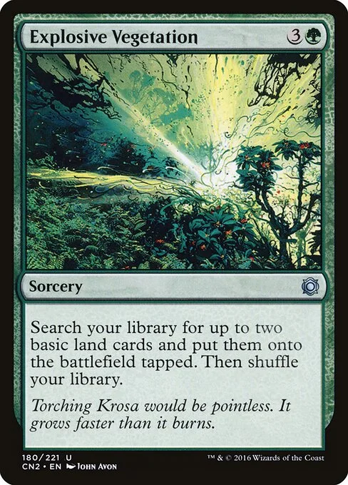 Explosive Vegetation, carta Magic di tipo Sorcery illustrata da John Avon