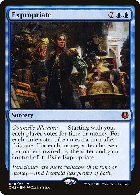 Expropriate, carta Magic di tipo Sorcery illustrata da Zack Stella