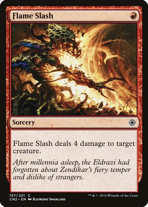 Flame Slash, carta Magic di tipo Sorcery illustrata da Raymond Swanland