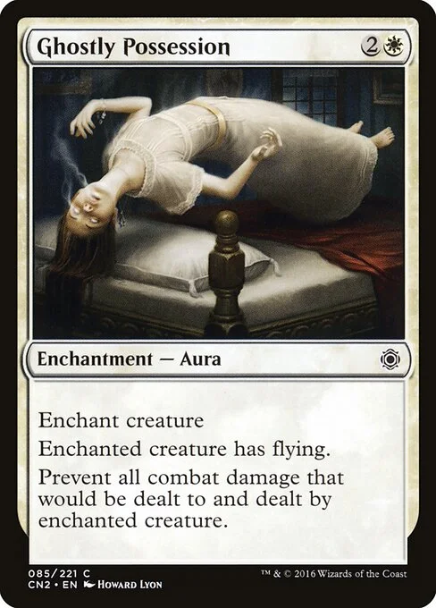 Ghostly Possession, carta Magic di tipo Enchantment — Aura illustrata da Howard Lyon