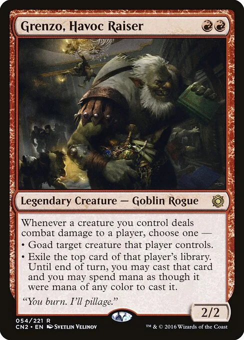 Grenzo, Havoc Raiser, carta Magic di tipo Legendary Creature — Goblin Rogue illustrata da Svetlin Velinov