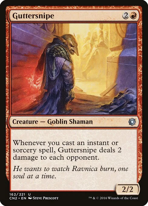 Guttersnipe, carta Magic di tipo Creature — Goblin Shaman illustrata da Steve Prescott