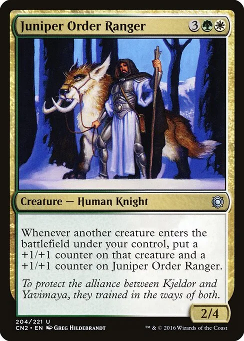 Juniper Order Ranger, carta Magic di tipo Creature — Human Knight Ranger illustrata da Greg Hildebrandt