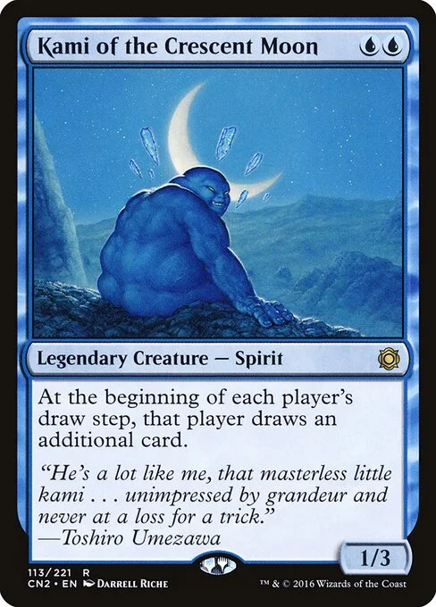 Kami of the Crescent Moon, carta Magic di tipo Legendary Creature — Spirit illustrata da Darrell Riche