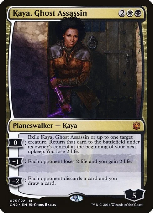 Kaya, Ghost Assassin, carta Magic di tipo Legendary Planeswalker — Kaya illustrata da Chris Rallis