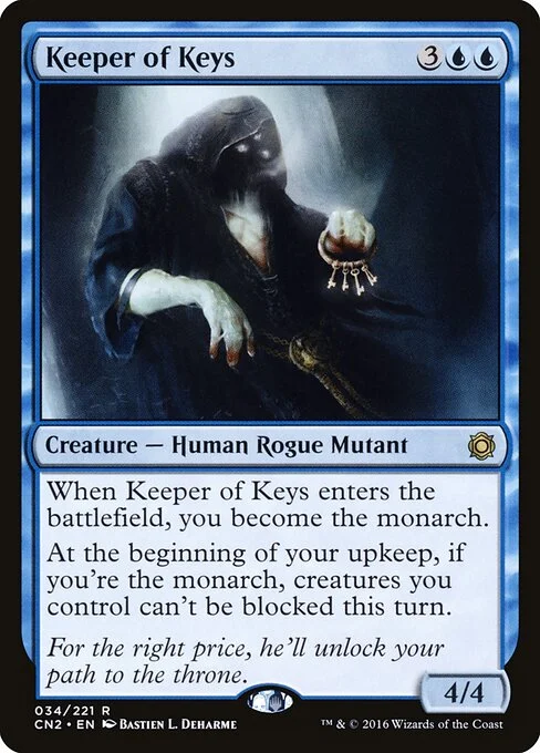 Keeper of Keys, carta Magic di tipo Creature — Human Rogue Mutant illustrata da Bastien L. Deharme