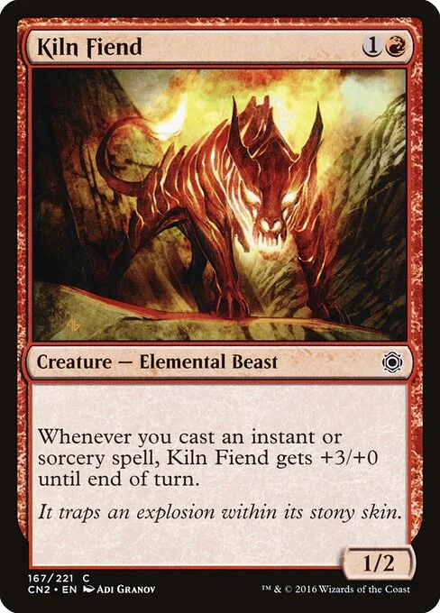 Kiln Fiend, carta Magic di tipo Creature — Elemental Beast illustrata da Adi Granov
