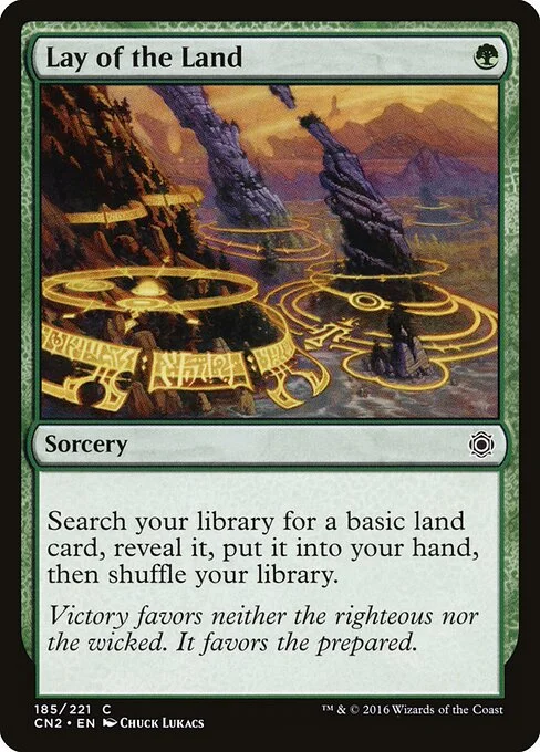 Lay of the Land, carta Magic di tipo Sorcery illustrata da Chuck Lukacs