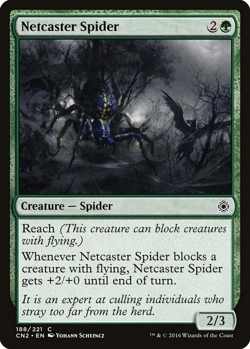 Netcaster Spider, carta Magic di tipo Creature — Spider illustrata da Yohann Schepacz
