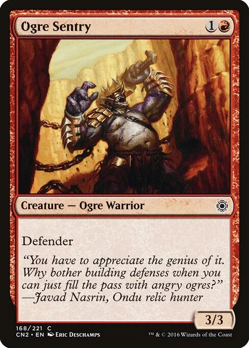 Ogre Sentry, carta Magic di tipo Creature — Ogre Warrior illustrata da Eric Deschamps
