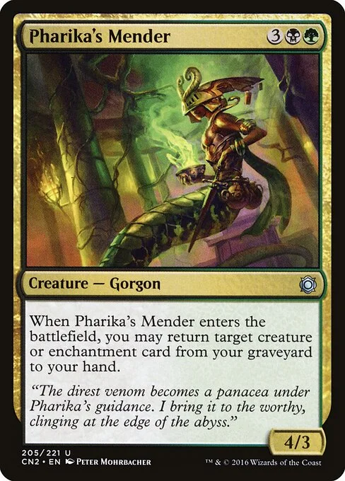 Pharika's Mender, carta Magic di tipo Creature — Gorgon illustrata da Peter Mohrbacher