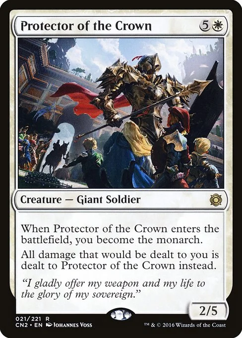 Protector of the Crown, carta Magic di tipo Creature — Giant Soldier illustrata da Johannes Voss