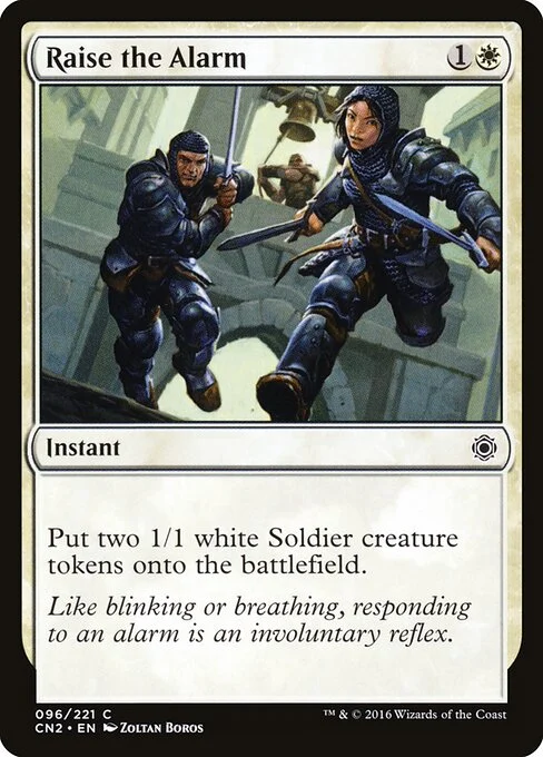 Raise the Alarm, carta Magic di tipo Instant illustrata da Zoltan Boros
