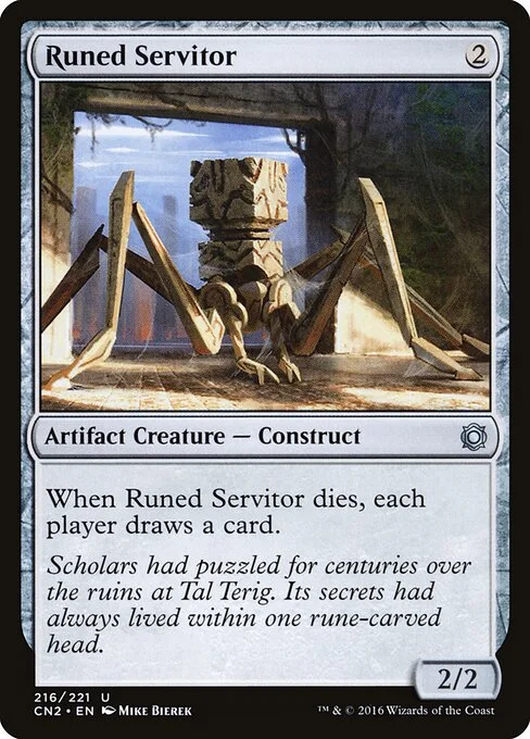 Runed Servitor, carta Magic di tipo Artifact Creature — Construct illustrata da Mike Bierek
