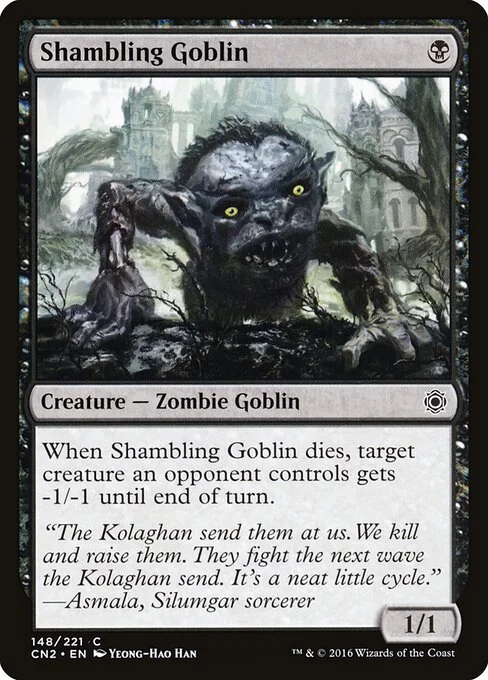 Shambling Goblin, carta Magic di tipo Creature — Zombie Goblin illustrata da Yeong-Hao Han