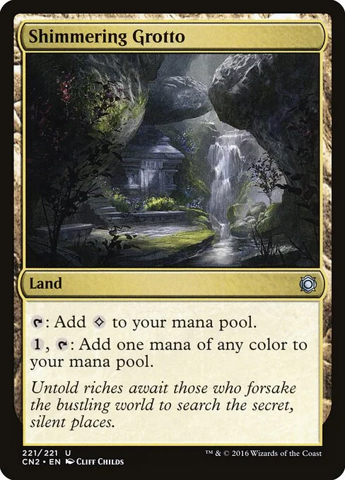 Shimmering Grotto, carta Magic di tipo Land illustrata da Cliff Childs