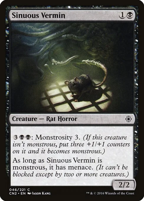 Sinuous Vermin, carta Magic di tipo Creature — Rat Horror illustrata da Jason Kang
