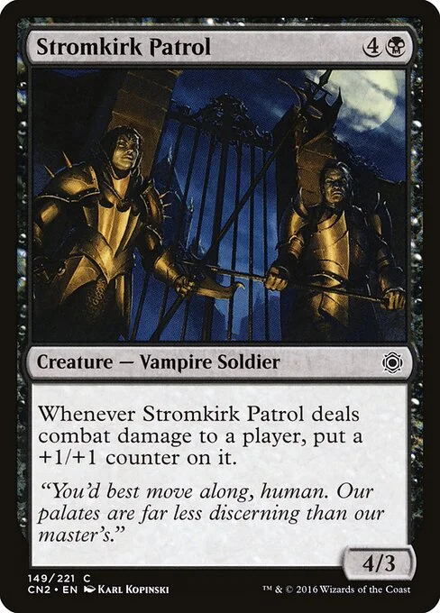 Stromkirk Patrol, carta Magic di tipo Creature — Vampire Soldier illustrata da Karl Kopinski