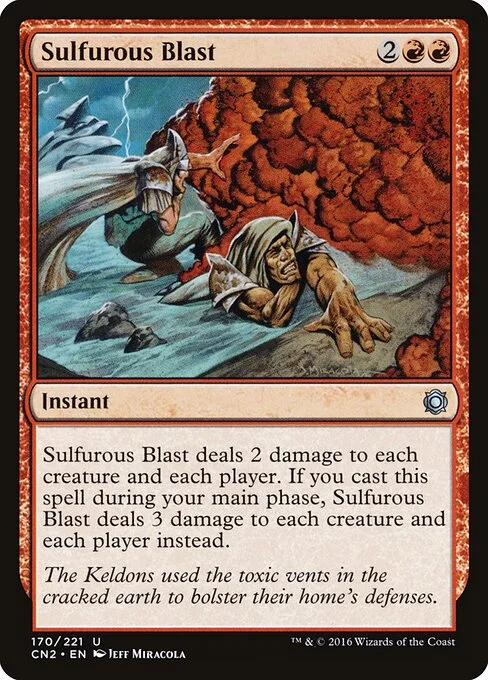 Sulfurous Blast, carta Magic di tipo Instant illustrata da Jeff Miracola