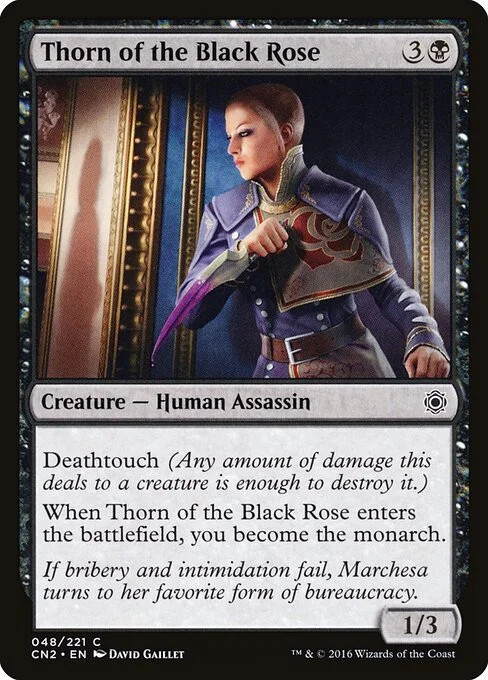 Thorn of the Black Rose, carta Magic di tipo Creature — Human Assassin illustrata da David Gaillet