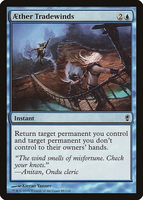 Aether Tradewinds, carta Magic di tipo Instant illustrata da Kieran Yanner