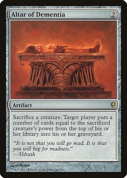 Altar of Dementia, carta Magic di tipo Artifact illustrata da Brom